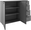 Novel 'SOUL' Sideboard, Holznachbildung Basalt, 135 x 99.8 x 40 cm, mit Softclose und 4 Schubladen Bild 5