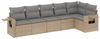 vidaXL 6-tlg. Garten-Sofagarnitur mit Kissen Beige Poly Rattan 3220188 Bild 2