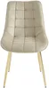 Vente-unique - OLLUA Stuhl Samt Beige - B 60 cm x H 87 cm x L 49,5 cm Bild 3