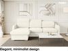 MEBLINI Schlafcouch mit Bettkasten - Ecksofa mit Schlaffunktion - Sofa mit Relaxfunktion und Kopfstützen - Couch L-Form - Eckcouch - Wohnlandschaft - EMERALD - 215x167x84cm - Weiß Webstoff Bild 2