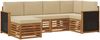 vidaXL Ecksofa Set 5 pcs Natur Massives Akazienholz und Polyester 3384554 Bild 2