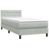 vidaXL Boxspringbett mit Matratze & LED Hellgrau 80x210 cm Samt 3316953 Bild 5