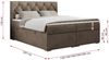 Boxspringbett, Bett, Polsterbett, zwei Bettkästen - ALDA - 200x200cm - Braun Velours - H3 Bild 5
