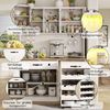 Odikalo Küchenbuffet Küchenschrank mit LED Rollwagen & Weinregal (mit Weinglasregal & Weinregal, Beleuchteter Sideboard Schrank für Wohnzimmer, Esszimmer) Bild 4