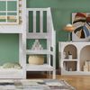 Etagenbett 90x200 cm mit Rutsche, Treppe, Fenster & Hausdach – Kinder Hochbett Spielbett mit Absturzsicherung Bild 5