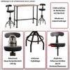 Set Bartisch + 2x Barhocker HWC-N21, höhenverstellbar drehbar Fußablage, Industrial Metall Kunstleder ~ braun, schwarz Bild 2