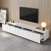 Merax Lowboard mit Wellenfront, Fernsehschrank mit Push-to-Open System (1 St), TV-Board TV-Schrank mit Schubladen & großem Stauraum, 200 x 40 x 35 cm Bild 2