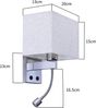 ZMH 2er Set LED Wandlampe Innen Schlafzimmer Wandlampe Wohnzimmer Nachttischlampe Stoff mit Flexiblem Lesearm E27 Bild 3
