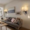 ZMH 2er Set LED Wandlampe Innen Schlafzimmer Wandlampe Wohnzimmer Nachttischlampe Stoff mit Flexiblem Lesearm E27 Bild 5