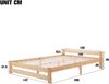 Merax Solide Massivholzbett Futonbett Massivholz Natur Bett aus mit Kopfteil und Lattenrost , Natur (200x140cm) Bild 4