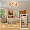 Nettlife LED Deckenleuchte Dimmbar Holz 3 Ringe 46W Modern Deckenlampe 70cm Wohnzimmer, LED fest integriert, 1/2/3/4 Ringe für Schlafzimmer Büro Küche Bild 2