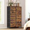 SONGMICS Kommode, Schrank, 10 Stoffschubladen, für Schlafzimmer, Flur, Wohnzimmer, braun-schwarz Bild 2