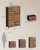 SONGMICS Kommode, Schrank, 10 Stoffschubladen, für Schlafzimmer, Flur, Wohnzimmer, braun-schwarz Bild 5
