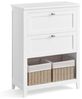 Vasagle Badkommode Badezimmerschrank Badschrank mit 2 Schubladen & 2 Körbe, MDF Wolkenweiß, 30 x 60 x 80 cm Bild 2
