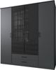 Drehtürenschrank >Soest< in GRAPHIT + GLAS SCHWARZ - 180x199x58cm (BxHxT) Bild 2