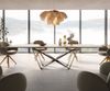 Esstisch Edge 300x100 Keramik Laminam® Sabbia Eichefarbig Spider Flachstahl Schwarz Bild 2
