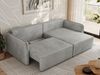 L-förmiges Ecksofa mit Armlehnen, für das Wohnzimmer, Schlaffunktion und Bettkästen, Wellenfeder am Sitz, losen Kissen - MESTO - Hellgrau Velours - rechte Seite Bild 3