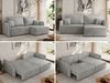 L-förmiges Ecksofa mit Armlehnen, für das Wohnzimmer, Schlaffunktion und Bettkästen, Wellenfeder am Sitz, losen Kissen - MESTO - Hellgrau Velours - rechte Seite Bild 2