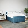 vidaXL Boxspringbett mit Matratze Blau 160x200 cm Samt 3287798 Bild 2