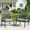 TLGREEN Gartenstuhl Eisen-Rattan Gartensessel,verbreiterter Sitz, (Balkonstühle Metall und Rattan, mit 8 cm dicken Sitzkissen, 1 St), 160 kg Belastbar für Terrasse, Garten und Veranda Bild 2