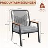 TLGREEN Gartenstuhl Eisen-Rattan Gartensessel,verbreiterter Sitz, (Balkonstühle Metall und Rattan, mit 8 cm dicken Sitzkissen, 1 St), 160 kg Belastbar für Terrasse, Garten und Veranda Bild 3