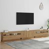 vidaXL TV-Schrank mit LED-Leuchten Artisan-Eiche 300x35x40 cm 3329170 Bild 4