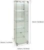 Furnishings Home Glasvitrine Vitrine Doppeltür Hoch Eckvitrine, Mit Sicherheitsschloss (Größe:42 x 36 x 164 cm, 1 tlg) Standvitrine, Mit LED-Beleuchtung, perfekt für Sammler, vielseitig Bild 2