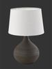 LED Tischleuchte mit Keramikfuß Braun & Stoffschirm Beige, Höhe 29cm Bild 4