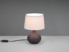 LED Tischleuchte mit Keramikfuß Braun & Stoffschirm Beige, Höhe 29cm Bild 3