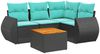 vidaXL 5-teiliges Gartensofa-Set mit Kissen, schwarzes Polyrattan 3224986 Bild 2
