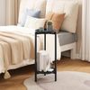 Hoobro Beistelltisch Schwarz 2-stufiger Couchtisch 30x30x72cm Bild 5