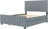 Polsterbett mit Ausziehbett und Schubladen 140x190 cm Samtstoff grau Stauraum Bild 5