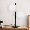 ZMH Tischlampe Schwarz Nachttischlampe Wohnzimmer - E27 Tischleuchte Modern Design Glas Tischlicht Industrial Vintage Metall Nachttischleuchte 2 Flammig Tischlampe mit Schalter für Schlafzimmer Büro Bild 3