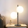 ZMH Tischlampe Schwarz Nachttischlampe Wohnzimmer - E27 Tischleuchte Modern Design Glas Tischlicht Industrial Vintage Metall Nachttischleuchte 2 Flammig Tischlampe mit Schalter für Schlafzimmer Büro Bild 2