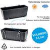 BigDean 4er Set Blumenkästen für Balkon-Geländer - Rattan-Optik - Anthrazit - Balkonkästen mit Metall-Halterung - 39 x 15,5 x 14 cm - inkl. Bewässerungssystem Bild 3