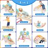 9 in 1 Montessori Klettergerüst Set mit Kletterbogen & Kletterseil & Leiter Holz Kletterdreieck Bunt Bild 2