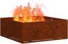 vidaXL Feuerstelle Braun 80 x 80 x 30 cm Wetterfeststahl 858929 Bild 3