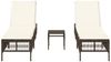 vidaXL Sonnenliegen 2 Stk. mit Tisch Braun Poly Rattan 4002747 Bild 4