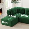 2-Sitzer Sofa 208x104x69 cm aus Cordstoff rahmenlos modular, grün Bild 3