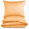 Mako-Satin Bettwäsche "Premium" aus 100% Baumwolle - Uni Orange 155x220 cm und 80x80 cm Bild 2