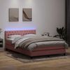 vidaXL Boxspringbett mit Matratze & LED Rosa 140x220 cm Samt 3317222 Bild 4