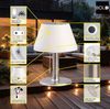 BOLD LED Tischlampe Akku Outdoor/LED Tischleuchte kabellos/Solarlaterne für außen (USB-C Anschluss + Solar | Akku für bis zu 6Std Laufzeit | IP44 Terrassen Lampe | 3stufig dimmbar & Nachtlicht) Bild 3