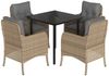 vidaXL 5-tlg. Garten-Essgruppe mit Kissen Beige Poly Rattan 3211984 Bild 2