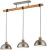 Hängeleuchte, Holz, Höhenverstellbar, nickel-matt, L 107 cm Bild 2