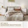 Nachttisch 2er-Set Mit 3 Schubladen & Grifflos - Moderne Nachtschränke Weiß Minimalistisch Für Kleine Räume Bild 4