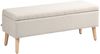 HOMCOM Sitzbank Bettbank mit Stauraum, Leinenoptik, 110 x 39 x 45 cm (Truhenbank, 1-St, Polsterbank), für Wohnzimmer, Schlafzimmer, Beige Bild 2