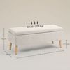 HOMCOM Sitzbank Bettbank mit Stauraum, Leinenoptik, 110 x 39 x 45 cm (Truhenbank, 1-St, Polsterbank), für Wohnzimmer, Schlafzimmer, Beige Bild 3