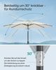 Songmics Sonnenschirm mit UV-Schutz bis UPF 50+, knickbar, Metall / Polyester beige, Ø 3 x 2,52 m Bild 3