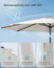 Songmics Sonnenschirm mit UV-Schutz bis UPF 50+, knickbar, Metall / Polyester beige, Ø 3 x 2,52 m Bild 5