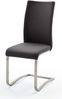 Esszimmerstuhl >Muvo II< (2er Set) in Schwarz aus Echtleder - 43x103x52 (BxHxT) Bild 2